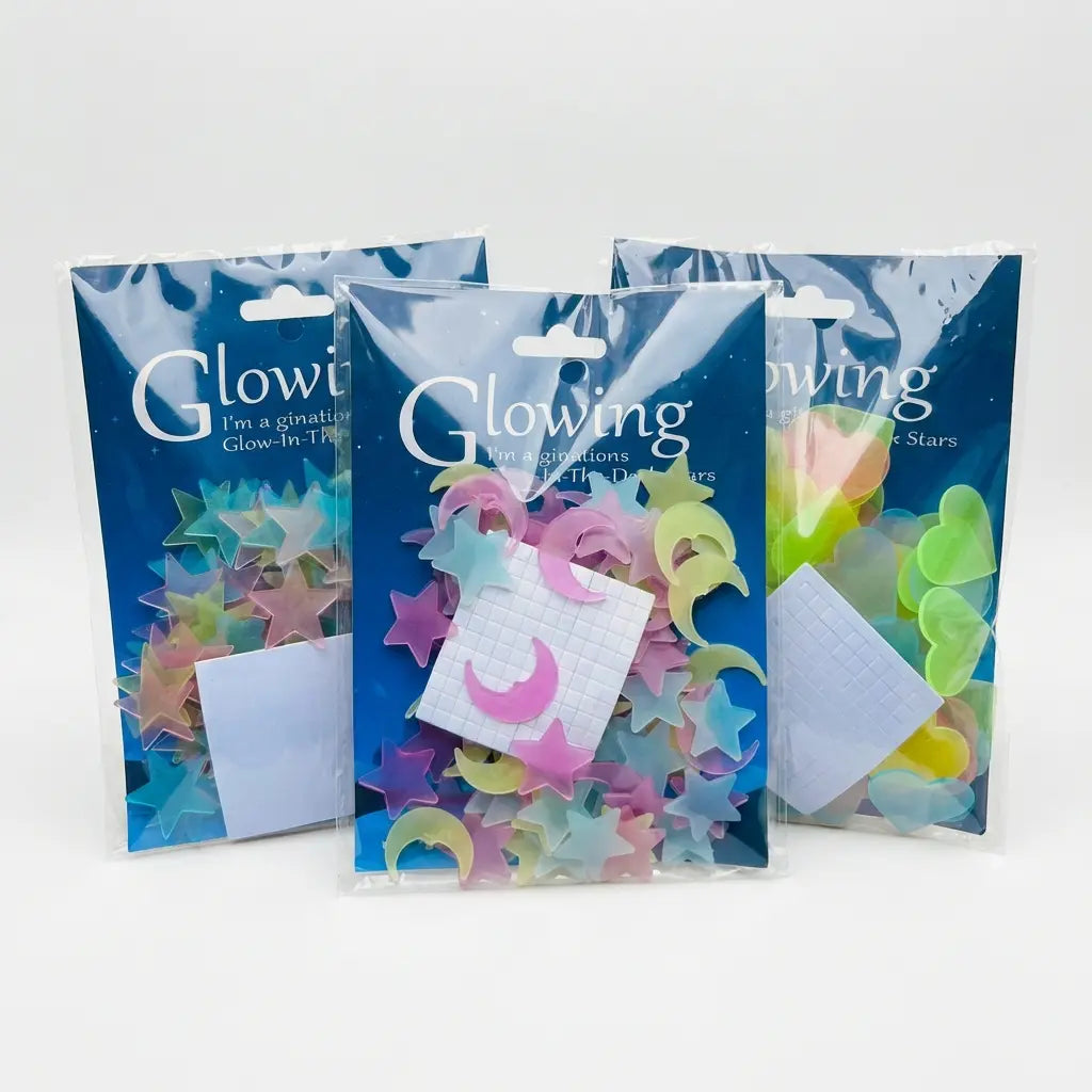 100/200/300 Glow in the Dark Stars Stickers Mixed Color Luminous Fluorescent Reusable Plastic Wall Stickers Ceiling Stars Decal Space Galaxy Night Sky Bedroom Ceiling Decor Kids Room Nursery Home Decor