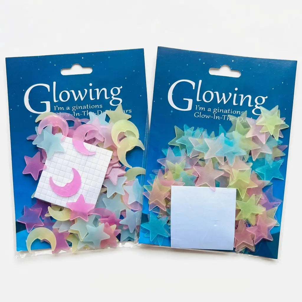 100/200/300 Glow in the Dark Stars Stickers Mixed Color Luminous Fluorescent Reusable Plastic Wall Stickers Ceiling Stars Decal Space Galaxy Night Sky Bedroom Ceiling Decor Kids Room Nursery Home Decor
